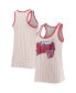 Фото #2 товара Women's White and Red Washington Nationals Pinstripe Scoop Neck Tank Top