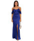 Women's Liquid Satin Rhinestone-Strap Gown