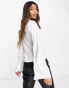 Фото #2 товара ASOS DESIGN blouse with corset ruched cup & hook and eye in white