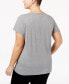 ფოტო #2 პროდუქტის Womens Plus size Sleepwell Solid S/S V-Neck T-Shirt with Temperature Regulating Technology