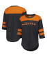 ფოტო #1 პროდუქტის Women's Black Cincinnati Bengals Fullback Tri-Blend Three-Quarter Sleeve T-shirt