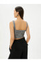 Топ Koton SequinEmbellished Thick Strap Crop Fit