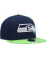 Фото #3 товара Men's College Navy, Neon Green Seattle Seahawks Flawless 9FIFTY Snapback Hat