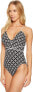 MICHAEL Michael Kors Womens 182237 Rope Geo Wrap Shirred Neck OnePiece Size 14