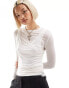 Фото #1 товара Calvin Klein Jeans double layer sheer top in white