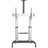 Фото #6 товара StarTech.com Mobile TV Stand - Heavy Duty TV Cart for 60-100" Display (100kg/220lb) - Height Adjustable Rolling Flat Screen Floor Standing on Wheels - Universal Television Mount w/Shelves - 2.54 m (100") - 200 x 200 mm - 1000 x 600 mm - -10 - 5° - Steel - Black - Silv