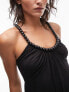 Фото #2 товара Topshop beaded strap chuck on maxi dress in black