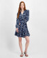 ფოტო #1 პროდუქტის Women's Carnation Floral-Print Ruffled Dress