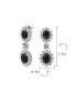 ფოტო #4 პროდუქტის Art Deco Style Crown Halo Oval Cubic Zirconia Black AAA CZ Fashion Formal Dangle Drop Earrings For Women For Prom Bridesmaid Wedding Rhodium Plated