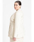 ფოტო #3 პროდუქტის Plus Size Topstitch Detail Linen Blend Blazer