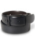 ფოტო #1 პროდუქტის Men's Matte Black Reversible Buckle Leather Belt