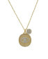 ფოტო #1 პროდუქტის 14K Gold Plated Cubic Zirconia Evil Eye Disk Pendant Necklace