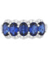 Lab Grown Sapphire (3-1/4 ct. t.w.) & Lab Grown Diamond (1/3 ct. t.w.) Five Stone Oval Ring in 14k White Gold