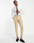 ASOS DESIGN wedding super skinny suit trousers in stone micro texture