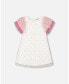 Фото #1 товара Платье для малышей Deux Par Deux с тканью в горошек и принтами White Printed Party Dots