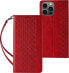 Hurtel Magnet Strap Case etui do iPhone 12 Pro Max pokrowiec portfel + mini smycz zawieszka czerwony - фото #1