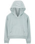 Фото #1 товара Kid Cropped Velour Hoodie - Blue 5