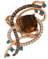 Exotics® Crazy Collection® Chocolate Quartz® (3-3/4 ct. t.w.) & Diamond (3/4 ct. t.w.) Statement Ring in 14k Rose Gold