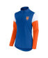 ფოტო #3 პროდუქტის Women's Royal and Orange New York Mets Authentic Fleece Quarter-Zip Jacket