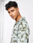 River Island palm print revere shirt in green