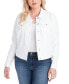 ფოტო #1 პროდუქტის Trendy Plus Size Pixie Long Sleeve Denim Jacket