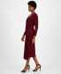 ფოტო #3 პროდუქტის Women's V-Neck Side-Ruched Jersey Midi Dress