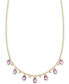 Фото #1 товара Macy's amethyst (7-1/20 ct. t.w.) & White Topaz (1/4 ct. t.w.) Oval Dangle 18" Collar Necklace in 14k Gold-Plated Sterling Silver
