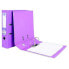 LIDERPAPEL Lever arch file A4 documents PVC lined with rado spine 75 mm lilac metal compressor