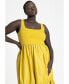 Plus Size Mixed Fabric Tank Dress - 14, Chartreuse