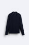 Merino wool blend knit polo shirt