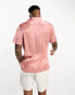 ASOS DESIGN satin shirt with deep revere in dusty pink