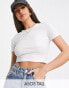 Фото #1 товара ASOS DESIGN Tall fitted crop t-shirt in white