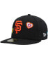 Фото #1 товара Men's Black San Francisco Giants Chain Stitch Heart 59Fifty Fitted Hat