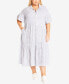 Фото #1 товара Plus Size Kaitlyn Stripe Midi Dress