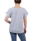 ფოტო #2 პროდუქტის Women's Short Sleeve Embroidered Tie Front Top