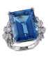 Фото #1 товара Blue Topaz (28 1/4 ct. t.w.) and Diamond (1 3/4 ct. t.w.) Ring in 14k White Gold