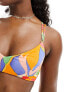 ASOS DESIGN mix and match skinny strap bikini top in vibrant abstract print