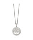 Фото #2 товара Chisel preciosa Crystal Tree of Life Pendant Cable Chain Necklace