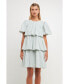 Women's Gingham Print Tiered Dress