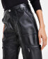 Фото #4 товара Women's Faux-Leather High-Rise Cargo Pants