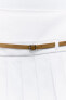 Box pleat skort with belt
