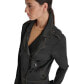 Фото #4 товара Women's Contrast Stitch Asymmetric Moto Jacket