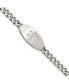 Stainless Steel Brushed Medical ID 8.5 inch Curb Chain Bracelet