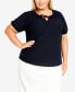 ფოტო #1 პროდუქტის Plus Size Brittany V-neck Top