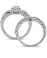 ფოტო #3 პროდუქტის Certified Diamond (3/4 ct. t.w.) Emerald-Shape Halo Split Shank Bridal Set in 14k White Gold