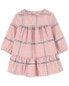 Baby 2-Piece Plaid Dress & Sherpa Vest Set 9M