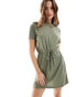 Фото #3 товара JDY tie detail t-shirt dress in green