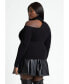 Фото #3 товара Plus Size Shoulder Cutout Sweater