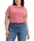 ფოტო #6 პროდუქტის Trendy Plus Size Perfect Sandy Striped T-Shirt