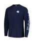 Фото #3 товара Men's Blue North Carolina Tar Heels Terminal Tackle Omni-Shade Raglan Long Sleeve T-shirt